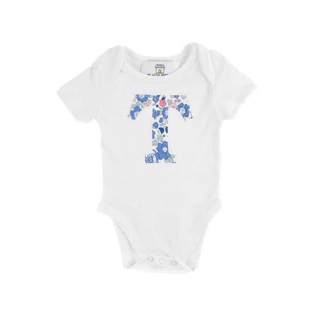 Liberty of London Personalized Short Sleeve Onesie - Betsy Blue My Little Shop UK