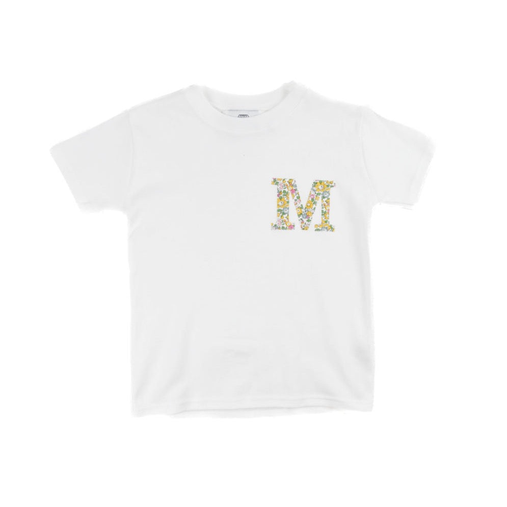My Little Shop UK Liberty Initial Appliqué T-Shirt
