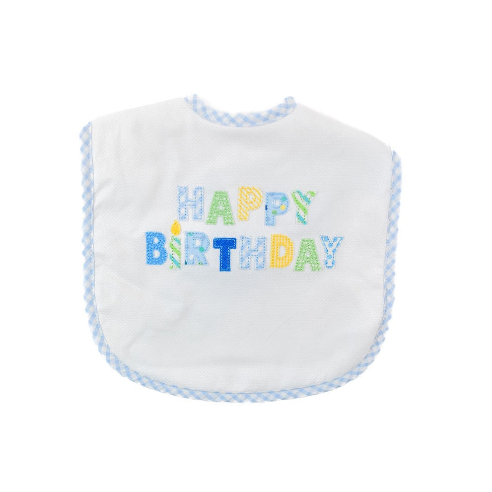 3 Marthas Blue Happy Birthday Toddler Bib