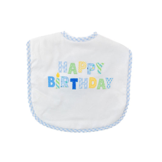 3 Marthas Blue Happy Birthday Toddler Bib