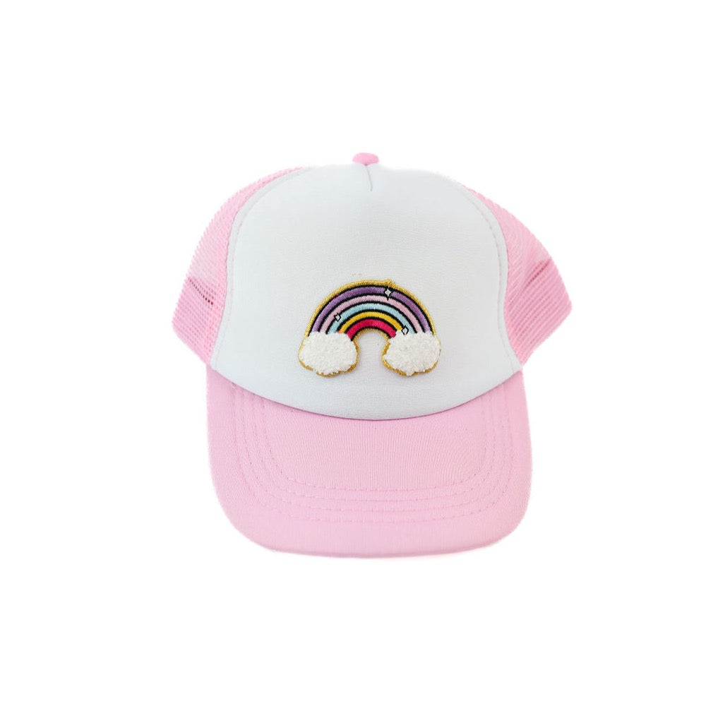 Azarhia Pink Rainbow Trucker Hat for Kids