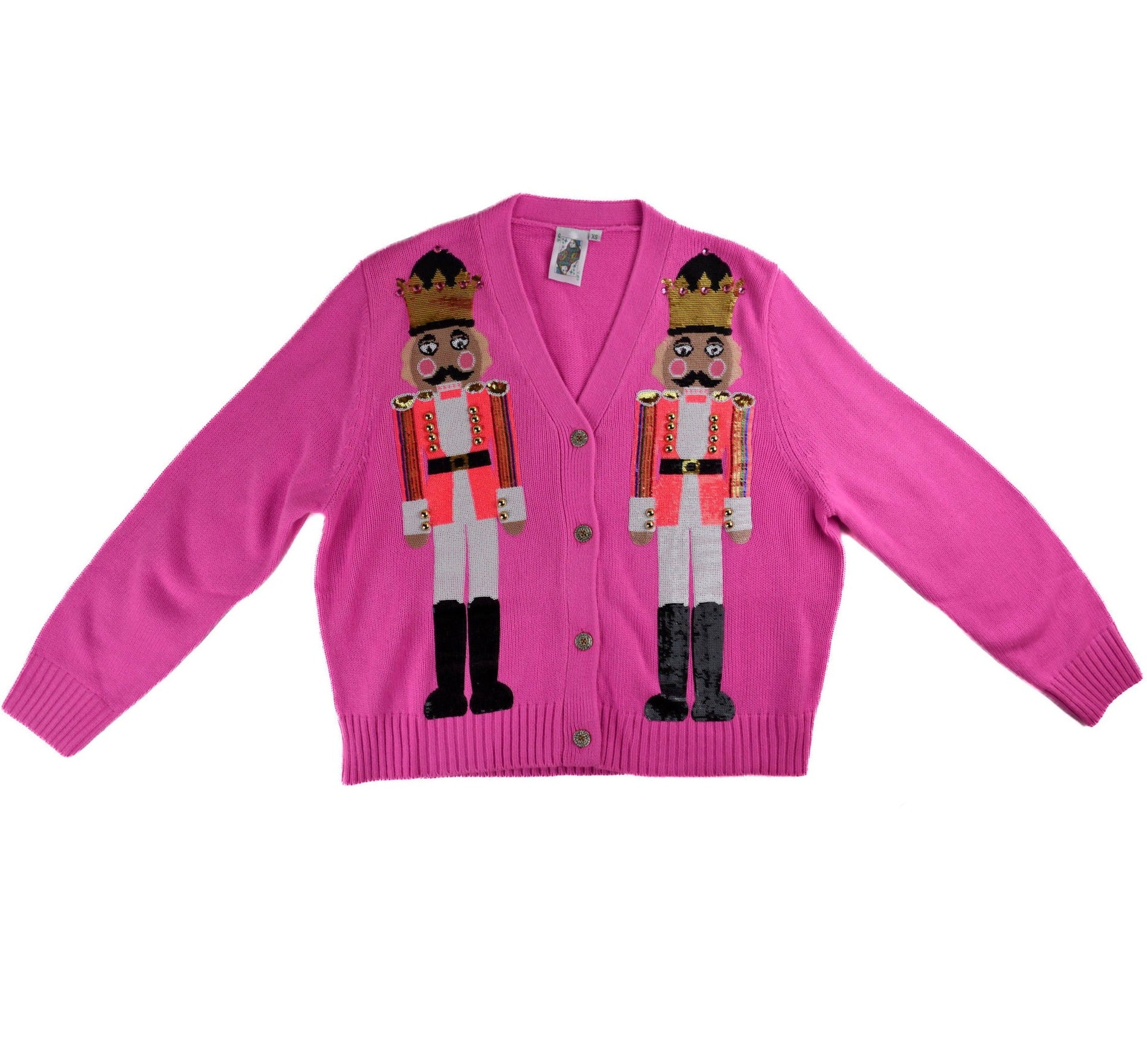 Queen of Sparkles Women's Pink Nutcracker Cardigan