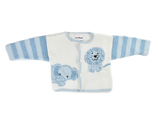 Art Walk Blue Jungle Baby Knit Sweater