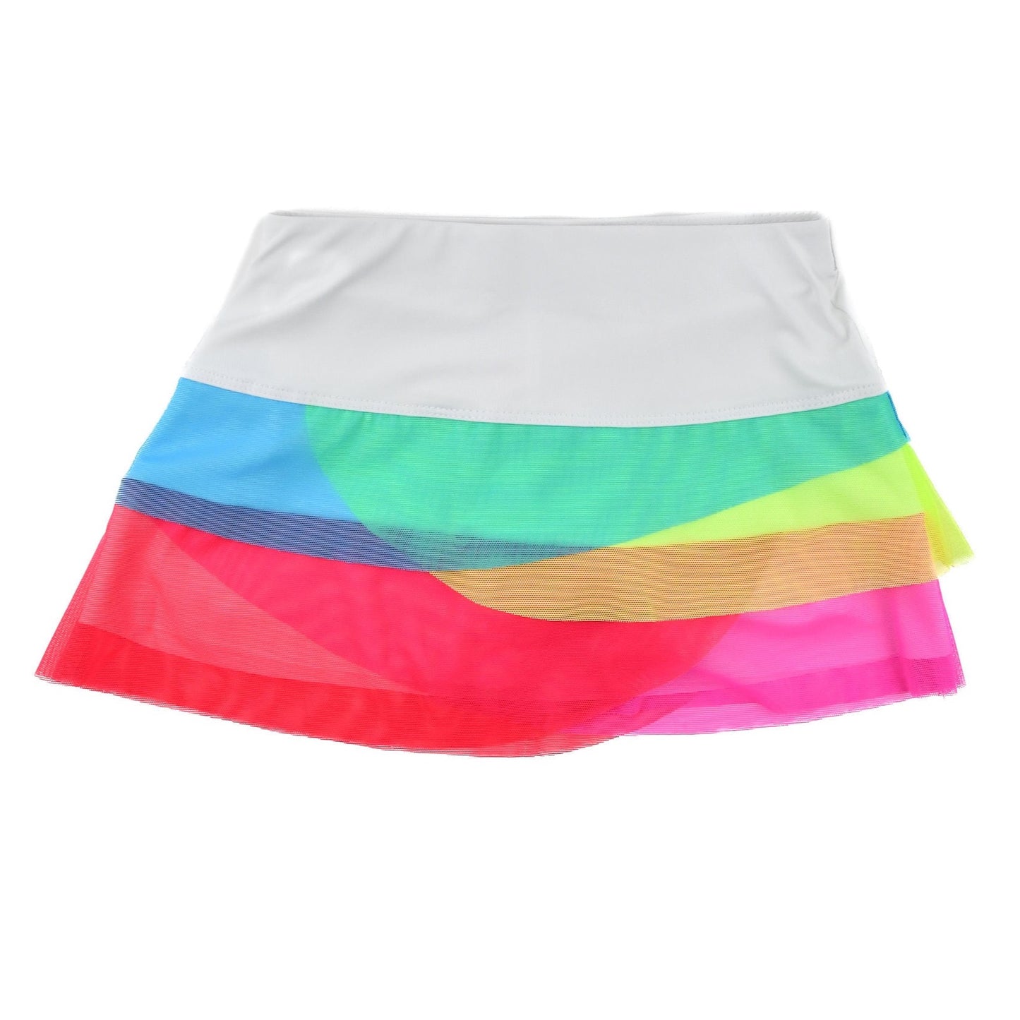 Lucky in Love Mesh Scallop Skirt- Rainbow