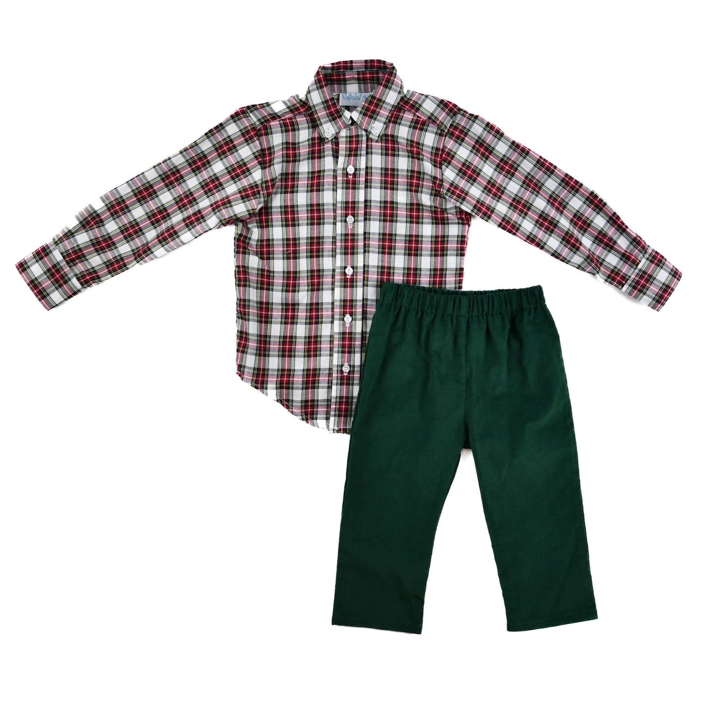 Funtasia Too Holiday Plaid Button Down Shirt and Pants Set