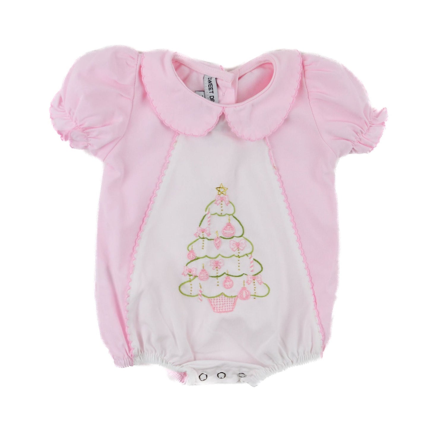 Sweet Dreams Pink Embroidered Christmas Tree Bubble