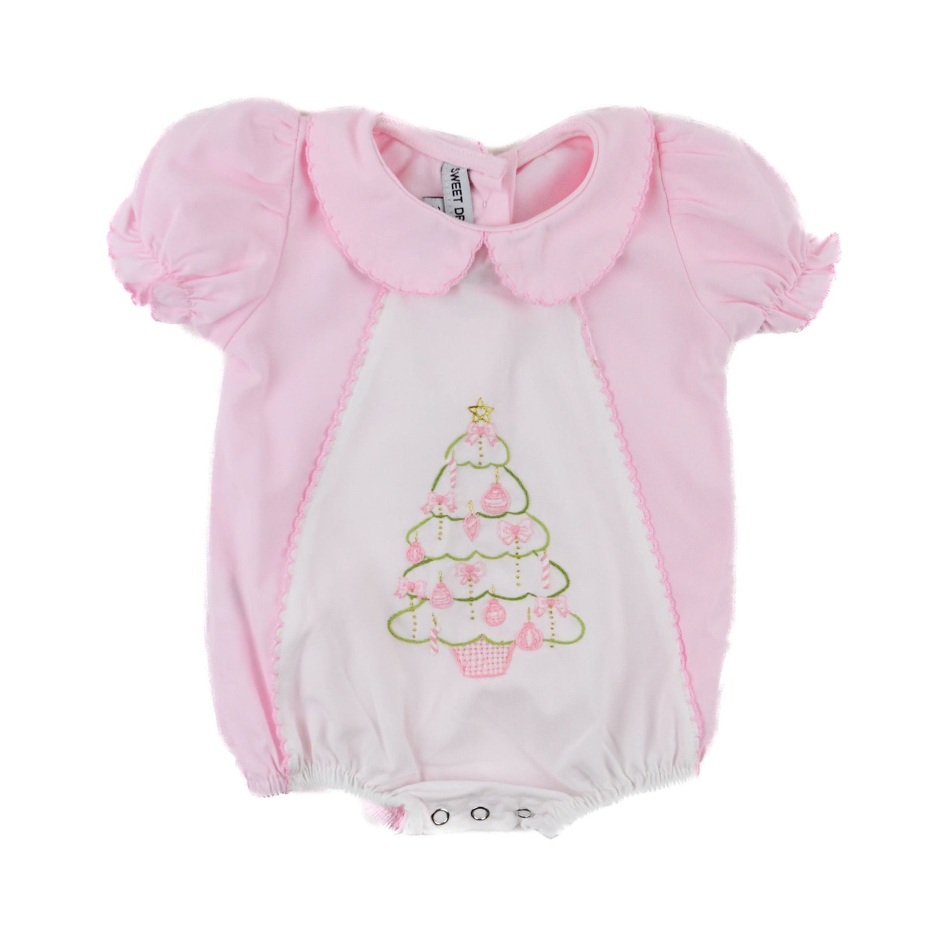 Sweet Dreams Pink Embroidered Christmas Tree Bubble