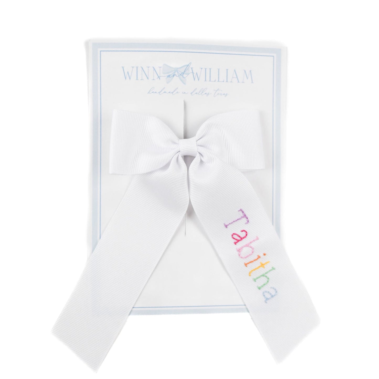 Winn and William Medium Rainbow Name Bow