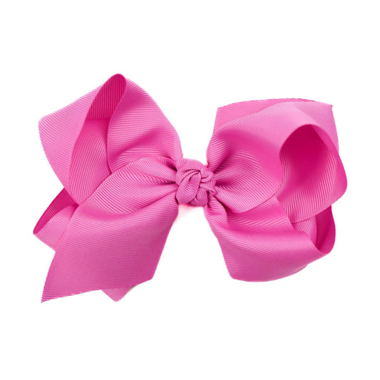 Wee Ones King Grosgrain Hair Bow with Center Knot - Rose