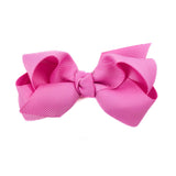 Wee Ones Mini Grosgrain Hair Bow with Center Knot - Rose