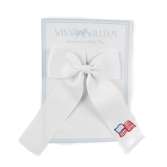 Winn and William American Flag Hair Bow
