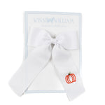 Pumpkin Bow Winn and William Hand Embroidered Bows