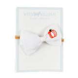 Winn and William baby headband pumpkin bow