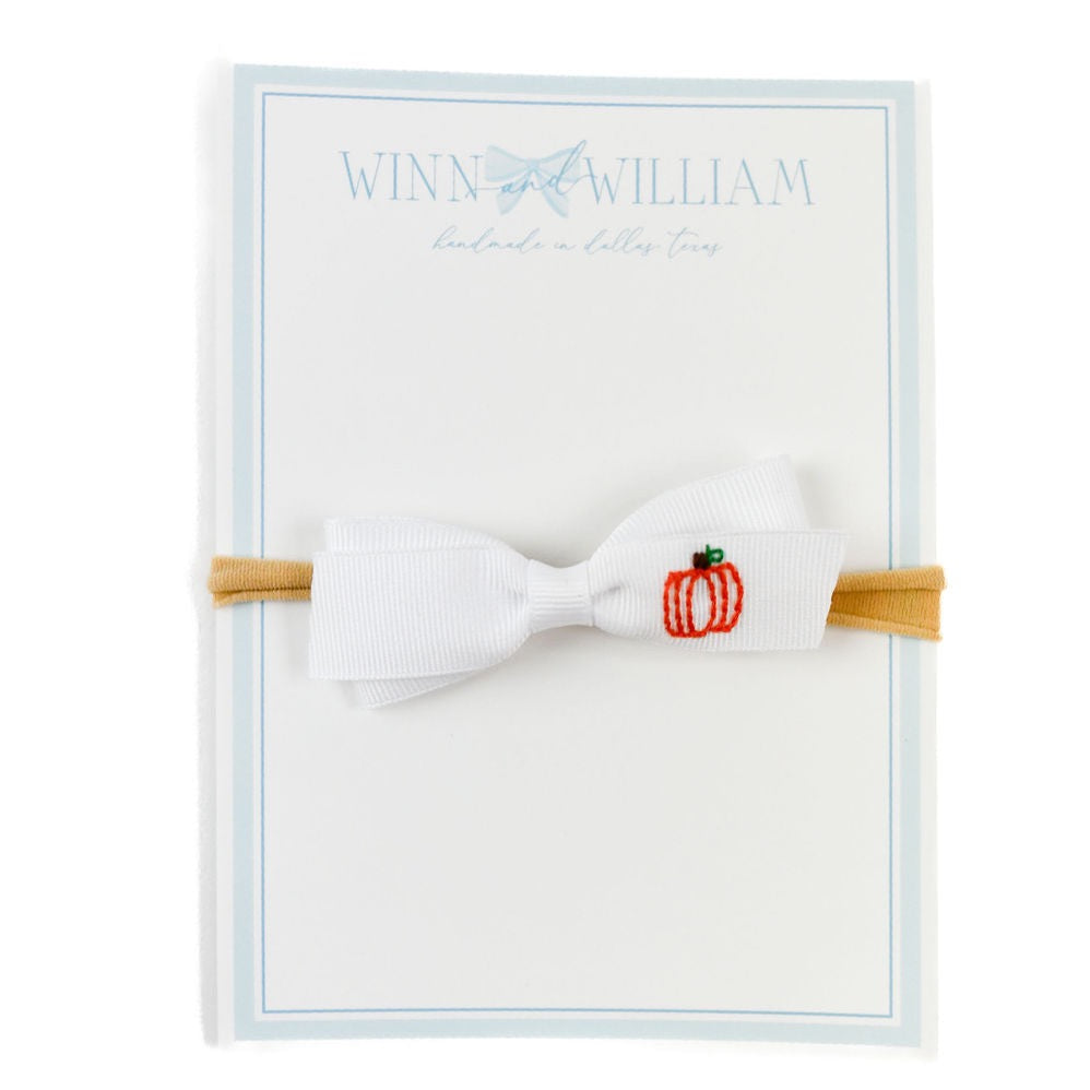 Winn and William Baby Pumpkin Headband Bow