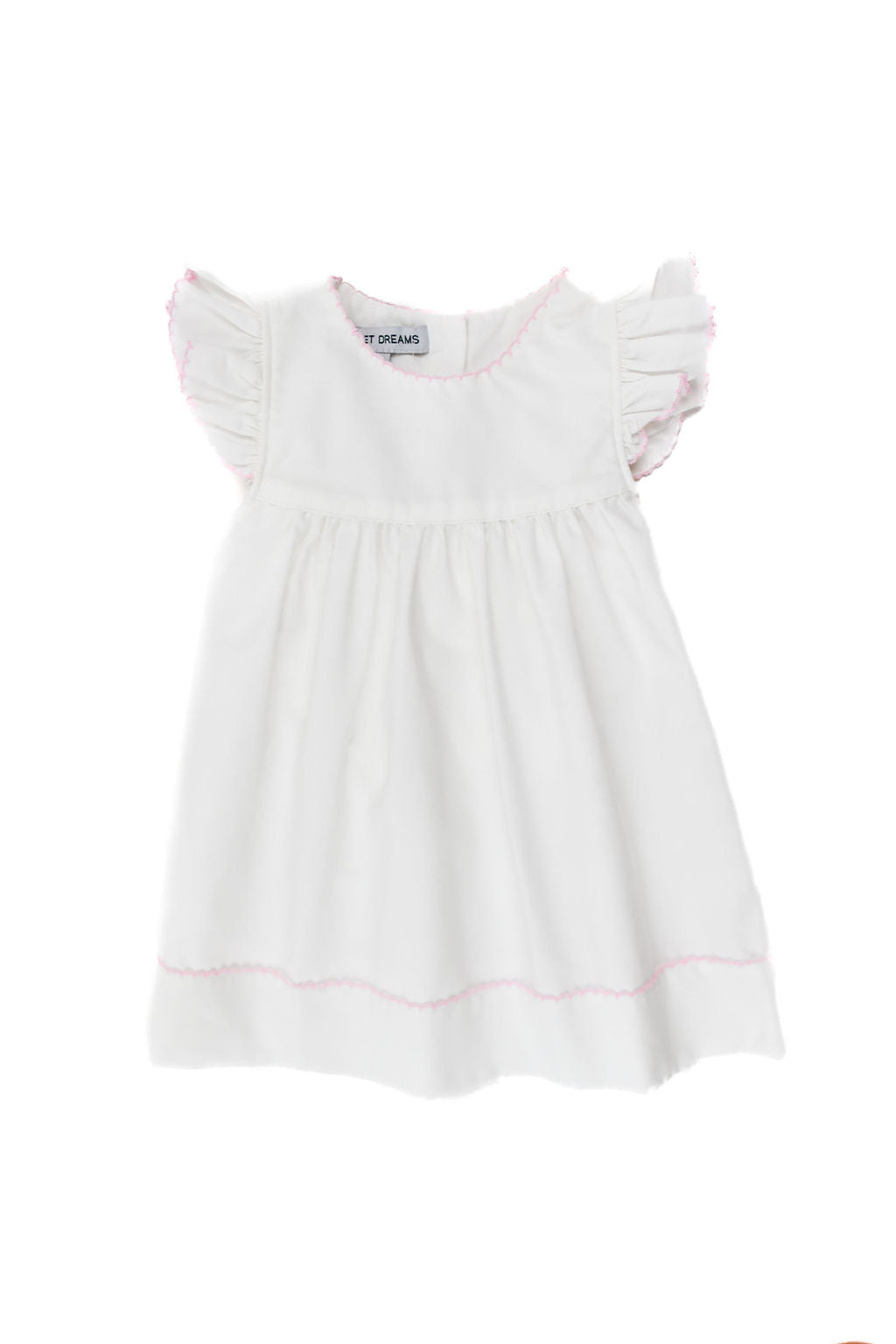 Sweet Dreams White Dress with Pink Picot Trim – Jojo Mommy