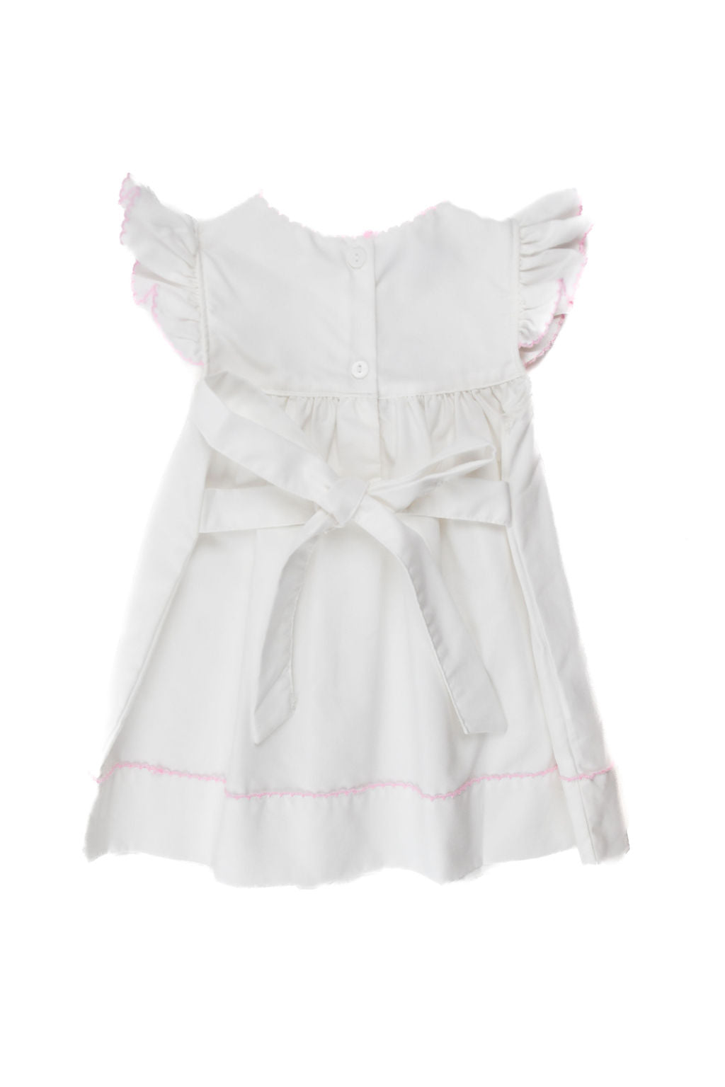 Sweet Dreams White Dress with Pink Picot Trim – Jojo Mommy