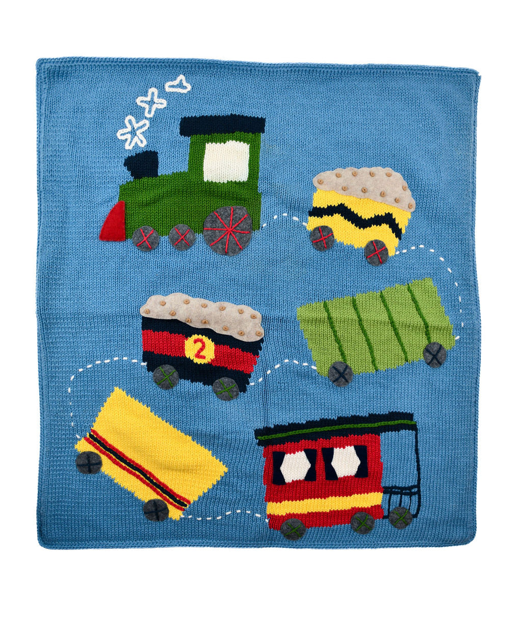 Art Walk Train Baby Blanket