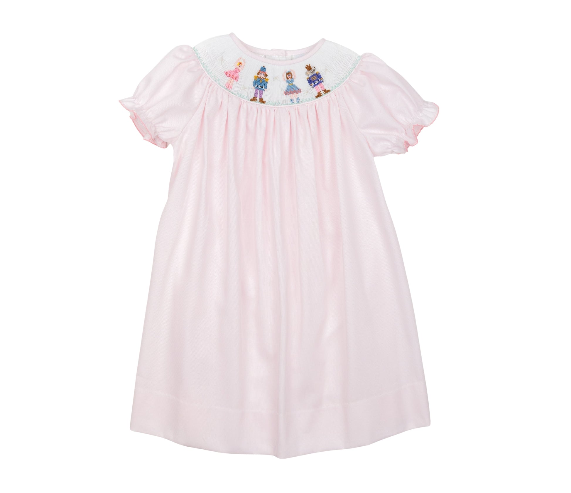 Emma Light Pink Nutcracker Smocked Dress