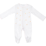 Pink Trim Candy Corn Footie
