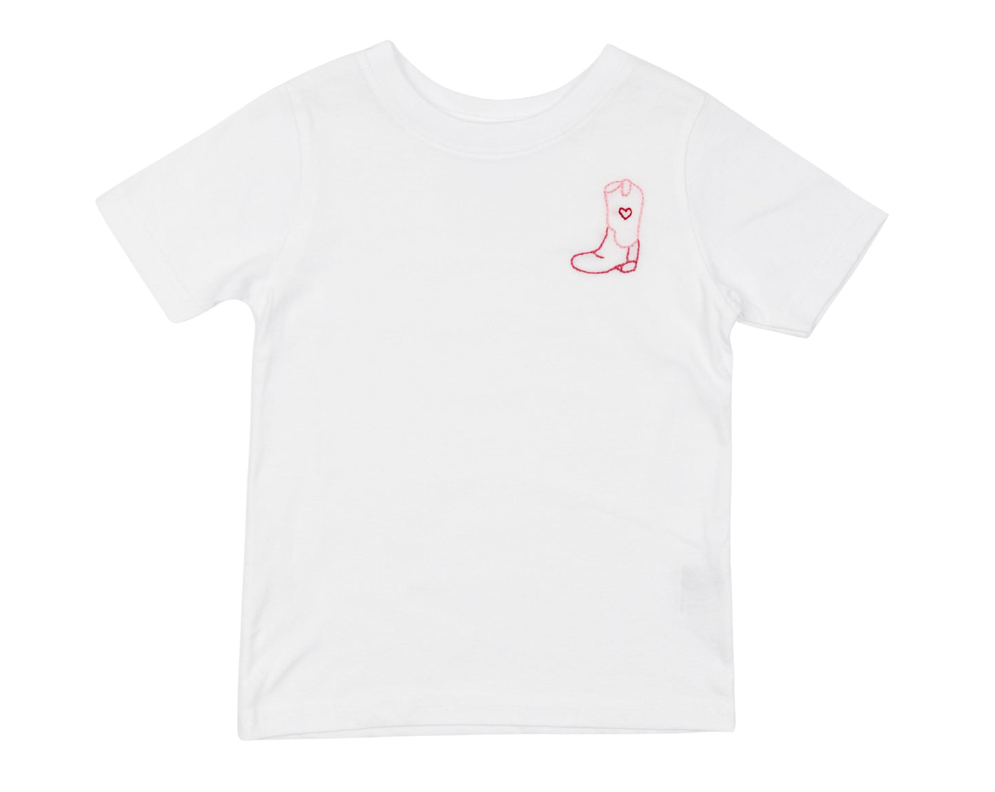 Pink Cowboy Boot Embroidered Tee