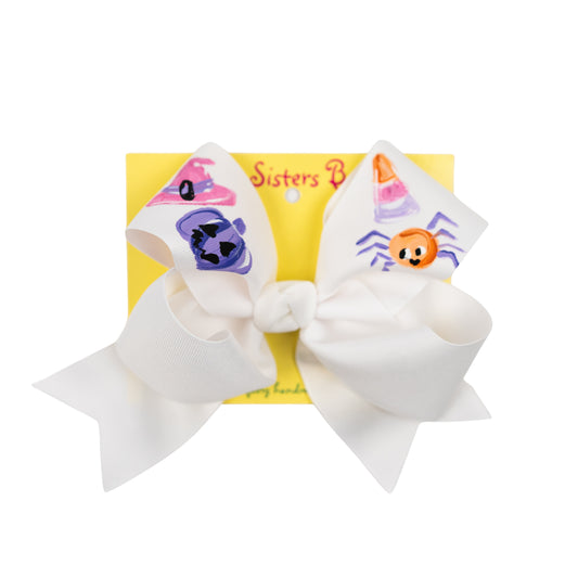 Hand Painted Halloween Goodies Large Bow