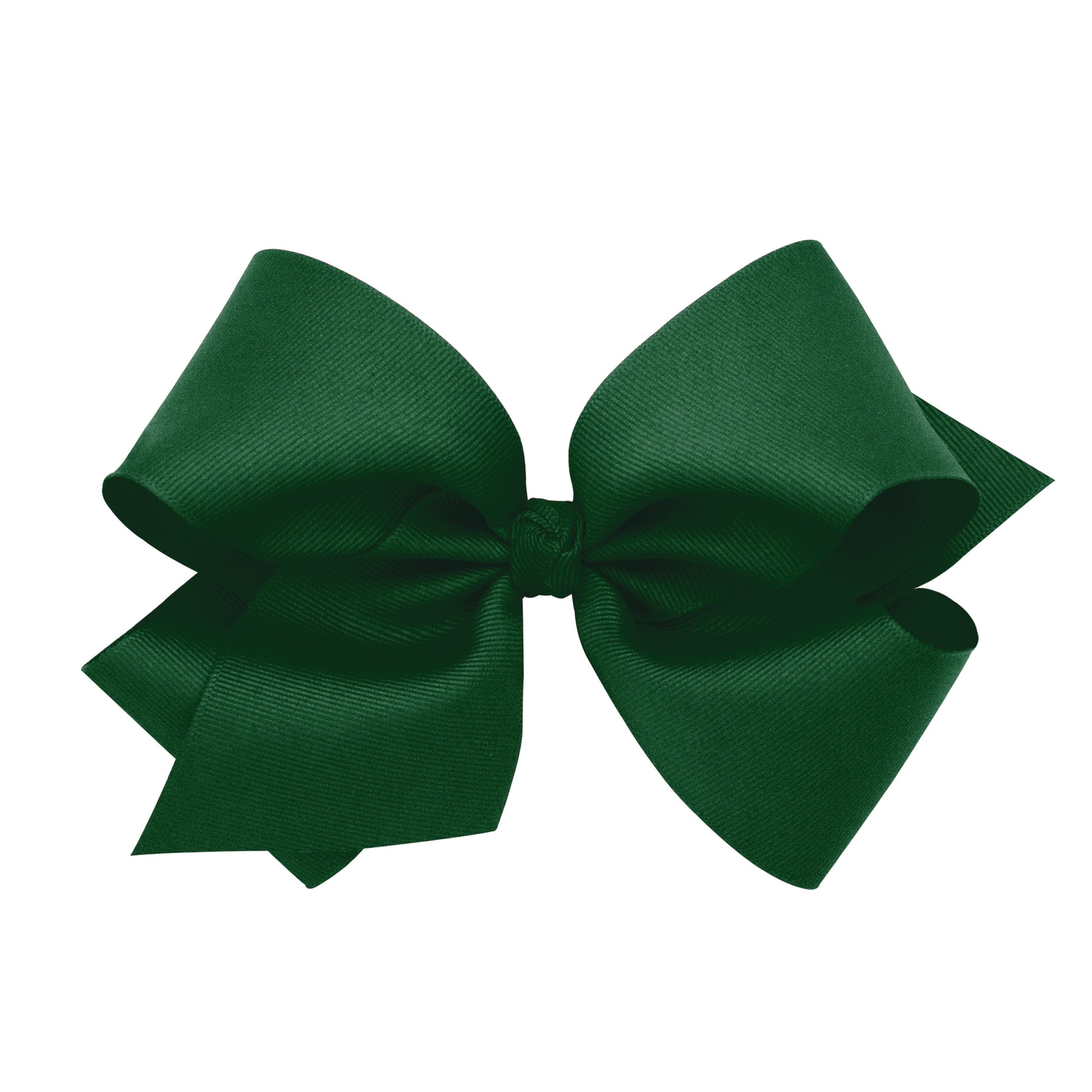 Wee Ones King Grosgrain Hair Bow with Center Knot - Forest Green