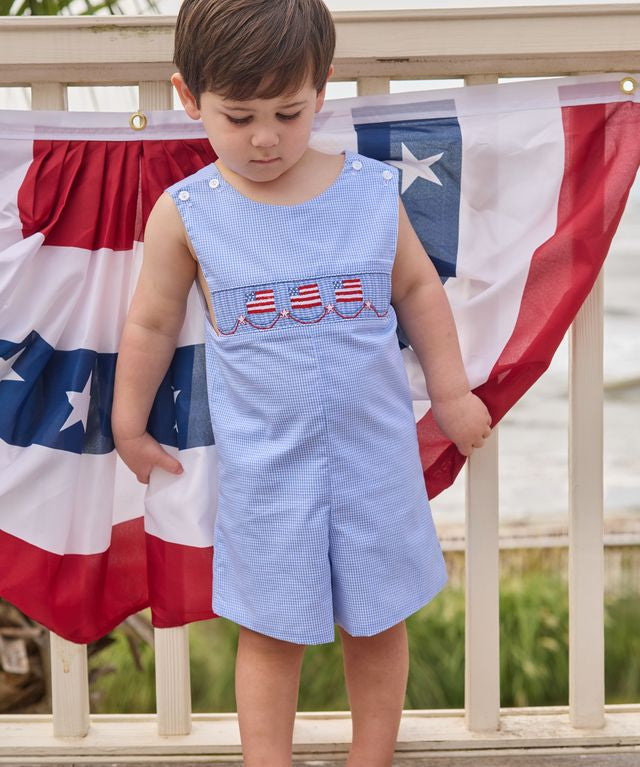 Smocked Shortall- Flags