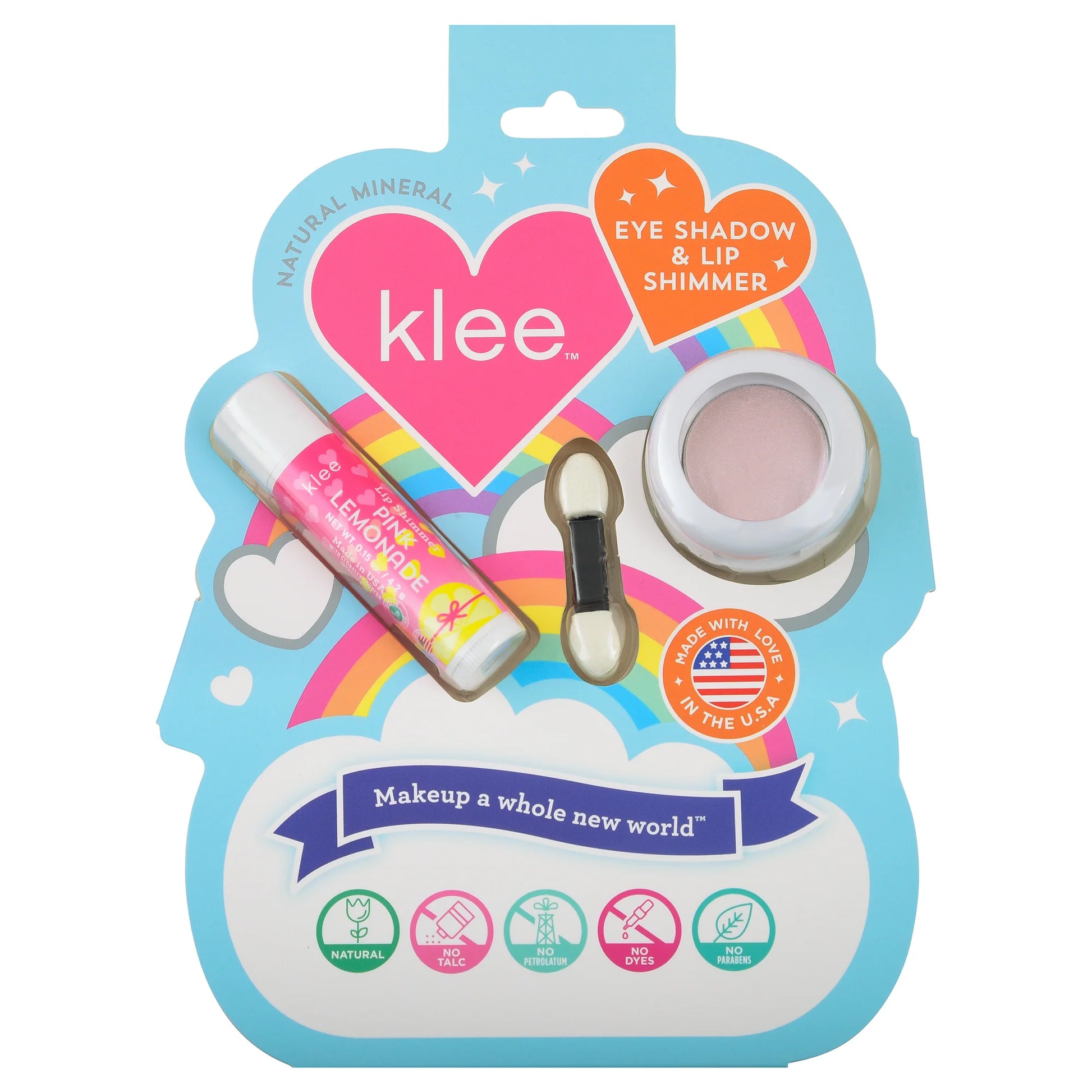 Klee Kids Rainbow Dream Eyeshadow and Lip Shimmer Set - Primrose Shimmer