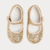 Pepa London Glittery Mary Jane Shoes in Gold