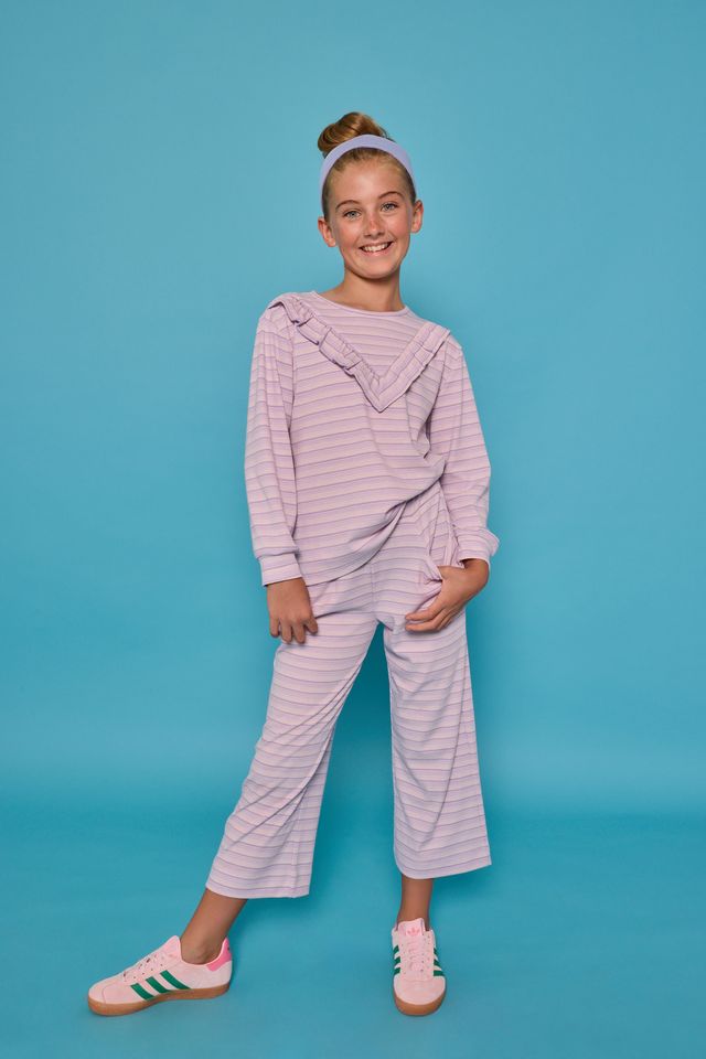 Aspen Tee- Lavender Sparkle Stripe
