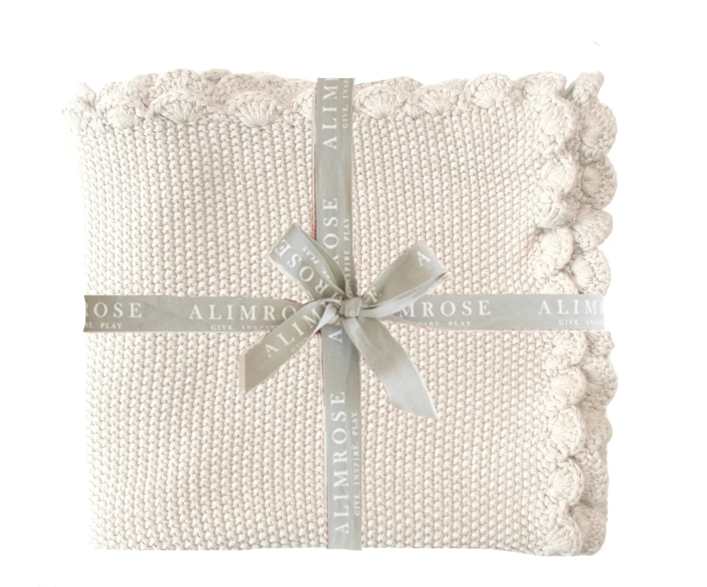 Alimrose Mini Moss Stitch Baby Blanket- Natural
