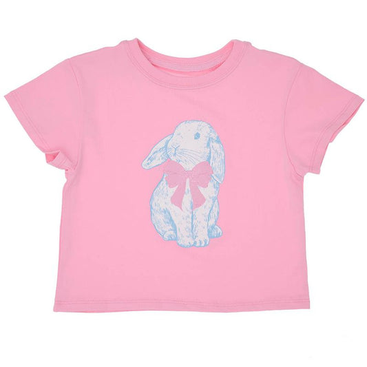 Azarhia Easter Bunny Bow Boxy Tee- Pink