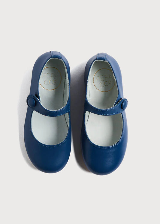 Leather Mary Jane Shoes in Blue
