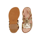 Pepa London Gold Metallic Strappy Leather Sandals 