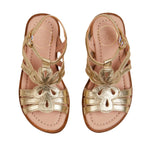 Pepa London Gold Metallic Strappy Leather Sandals 