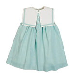 Linen Blend Trapeze Dress in Green