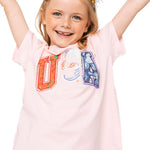 Kids Light Pink USA Bandana Tee