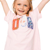 Kids Light Pink USA Bandana Tee