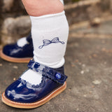 Knee Highs - Navy Bow