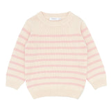 Minnow Cream and Pink Stripe Knit Sweater