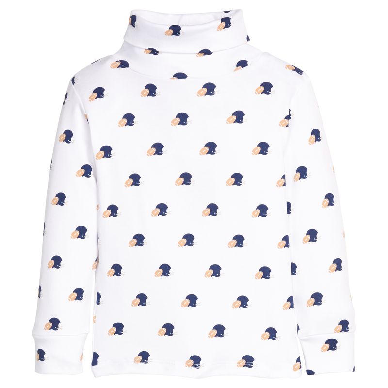 Little English Printed Turtleneck - Football Helmets