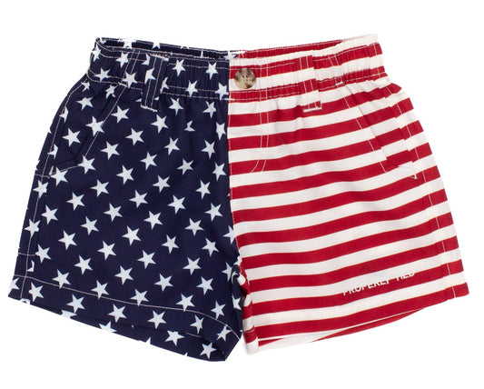 Properly Tied Boys Mallard Shorts - Freedom Flag