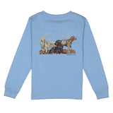 Properly Tied Hunting Dogs Long Sleeve Tee - Light Blue