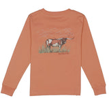Properly Tied Longhorn Long Sleeve Tee - Mango