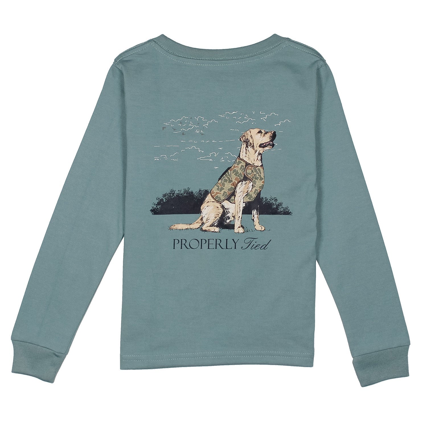 Properly Tied Good Boy Long Sleeve Tee - Steel Blue