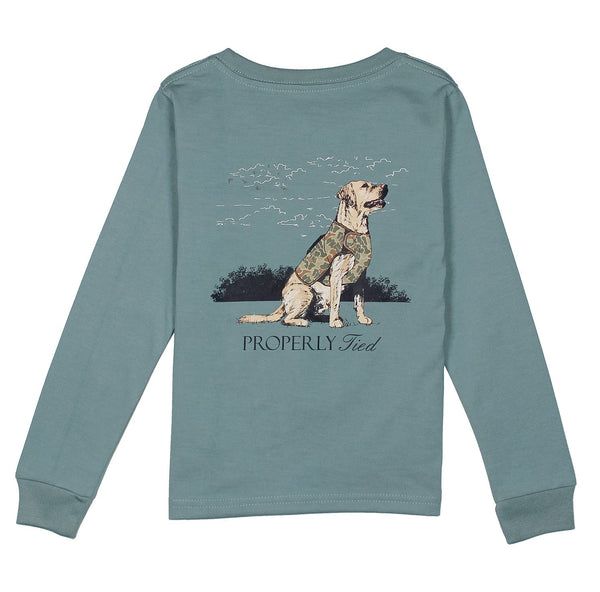 Good Boy Long Sleeve Tee - Steel Blue