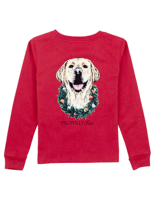 Properly Tied Deck The Paws Long Sleeve Tee - Cabernet