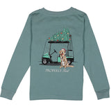 Properly Tied Santa's Caddy Long Sleeve Tee - Steel Blue