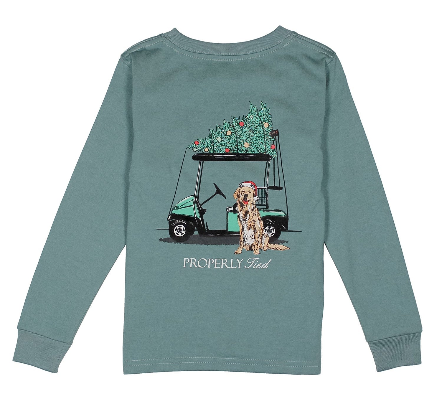 Properly Tied Santa's Caddy Long Sleeve Tee - Steel Blue