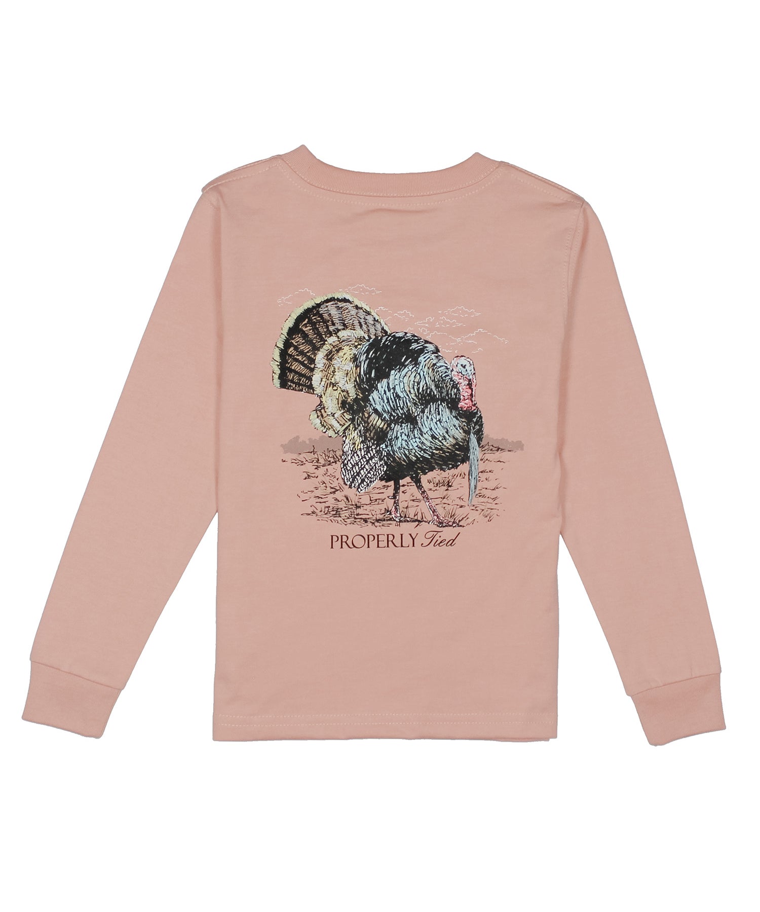 Properly Tied Gobbler Long Sleeve Tee - Peach